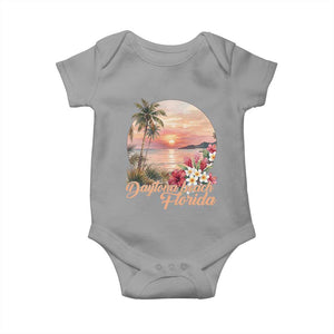 Daytona Beach Florida Baby Onesie Tropical Palm Tree Ocean Travel Gift TS12 Sport Gray Print Your Wear
