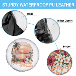 Daytona Beach Florida Spare Tire Cover Tropical Palm Tree Ocean Travel Gift TS12 Print Your Wear