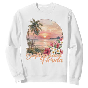 Daytona Beach Florida Sweatshirt Tropical Palm Tree Ocean Travel Gift TS12 White Print Your Wear