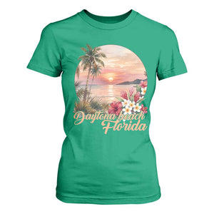 Daytona Beach Florida T Shirt For Women Tropical Palm Tree Ocean Travel Gift TS12 Irish Green Print Your Wear