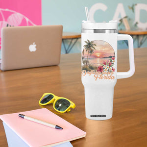 Daytona Beach Florida Tumbler With Handle Tropical Palm Tree Ocean Travel Gift TS12 Print Your Wear