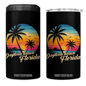 Vintage Daytona Beach Florida 4 in 1 Can Cooler Tumbler Summer Vacation Graphic TS12 One Size: 16 oz Black Print Your Wear