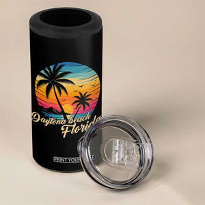 Vintage Daytona Beach Florida 4 in 1 Can Cooler Tumbler Summer Vacation Graphic TS12 Print Your Wear