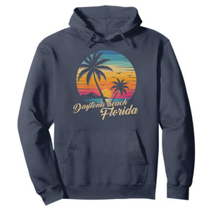 Vintage Daytona Beach Florida Hoodie Summer Vacation Graphic TS12 Navy Print Your Wear