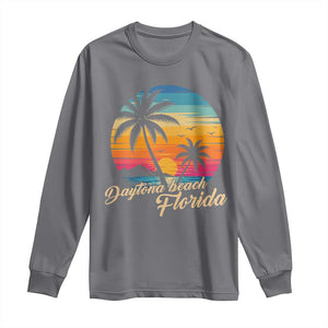 Vintage Daytona Beach Florida Long Sleeve Shirt Summer Vacation Graphic TS12 Charcoal Print Your Wear