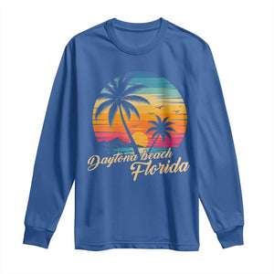 Vintage Daytona Beach Florida Long Sleeve Shirt Summer Vacation Graphic TS12 Royal Blue Print Your Wear
