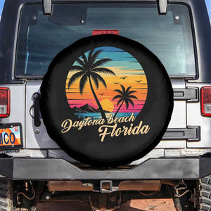 Vintage Daytona Beach Florida Spare Tire Cover Summer Vacation Graphic TS12 No hole Black Print Your Wear