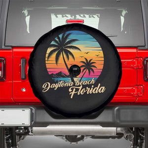 Vintage Daytona Beach Florida Spare Tire Cover Summer Vacation Graphic TS12 Black Print Your Wear