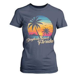 Vintage Daytona Beach Florida T Shirt For Women Summer Vacation Graphic TS12 Navy Print Your Wear