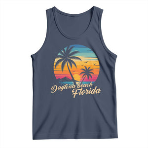 Vintage Daytona Beach Florida Tank Top Summer Vacation Graphic TS12 Navy Print Your Wear