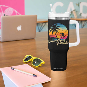 Vintage Daytona Beach Florida Tumbler With Handle Summer Vacation Graphic