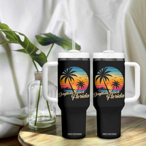 Vintage Daytona Beach Florida Tumbler With Handle Summer Vacation Graphic
