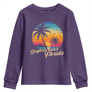 Vintage Daytona Beach Florida Youth Sweatshirt Summer Vacation Graphic TS12 Purple Print Your Wear