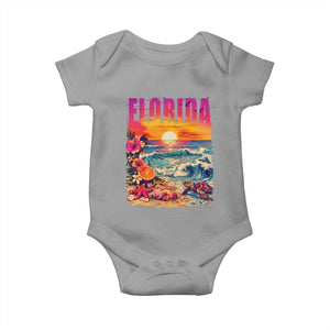 Retro Florida Beach Baby Onesie Summer Vacation Gift TS12 Sport Gray Print Your Wear