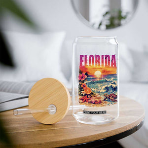 Retro Florida Beach Glass Can Summer Vacation Gift