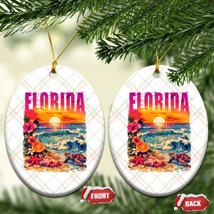 Retro Florida Beach Ceramic Ornament Summer Vacation Gift