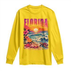 Retro Florida Beach Long Sleeve Shirt Summer Vacation Gift TS12 Daisy Print Your Wear