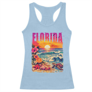 Retro Florida Beach Racerback Tank Top Summer Vacation Gift