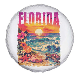 Retro Florida Beach Spare Tire Cover Summer Vacation Gift TS12 Print Your Wear