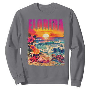 Retro Florida Beach Sweatshirt Summer Vacation Gift
