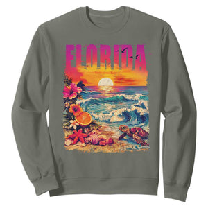 Retro Florida Beach Sweatshirt Summer Vacation Gift