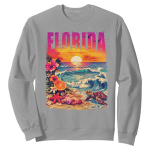 Retro Florida Beach Sweatshirt Summer Vacation Gift