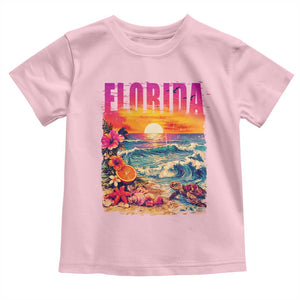 Retro Florida Beach Toddler T Shirt Summer Vacation Gift