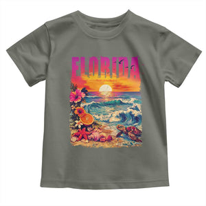 Retro Florida Beach Toddler T Shirt Summer Vacation Gift