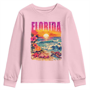 Retro Florida Beach Youth Sweatshirt Summer Vacation Gift