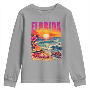 Retro Florida Beach Youth Sweatshirt Summer Vacation Gift