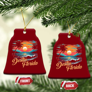 Destin Florida Beach Ceramic Ornament Retro Sunset Palm Tree Graphic TS12 Print Your Wear