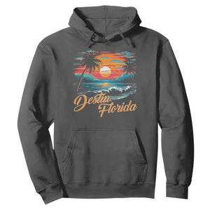 Destin Florida Beach Hoodie Retro Sunset Palm Tree Graphic