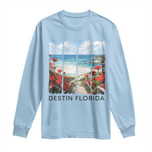 Destin Florida Long Sleeve Shirt Summer Travel Beach Vacation Gift TS12 Light Blue Print Your Wear