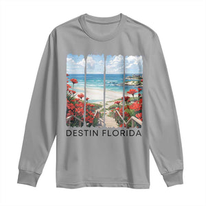 Destin Florida Long Sleeve Shirt Summer Travel Beach Vacation Gift TS12 Sport Gray Print Your Wear