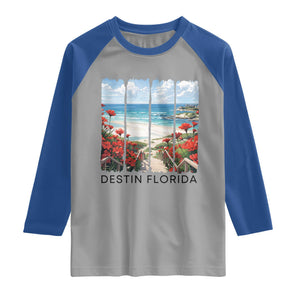 Destin Florida Raglan Shirt Summer Travel Beach Vacation Gift TS12 Sport Gray Royal Print Your Wear