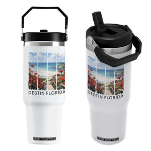 Destin Florida Flip Straw Tumbler Summer Travel Beach Vacation Gift TS12 One Size: 30 oz White Print Your Wear