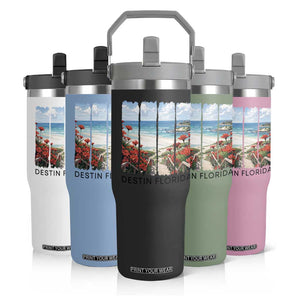 Destin Florida Flip Straw Tumbler Summer Travel Beach Vacation Gift TS12 Print Your Wear