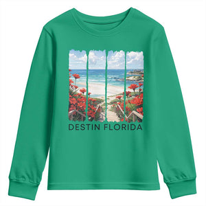 Destin Florida Youth Sweatshirt Summer Travel Beach Vacation Gift TS12 Irish Green Print Your Wear