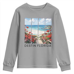Destin Florida Youth Sweatshirt Summer Travel Beach Vacation Gift TS12 Sport Gray Print Your Wear