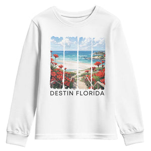 Destin Florida Youth Sweatshirt Summer Travel Beach Vacation Gift TS12 White Print Your Wear