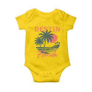 Vintage Destin Florida Beach Baby Onesie Sunset Palm Tree Graphic