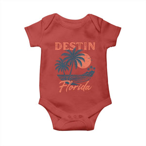 Vintage Destin Florida Beach Baby Onesie Sunset Palm Tree Graphic