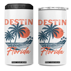 Vintage Destin Florida Beach 4 in 1 Can Cooler Tumbler Sunset Palm Tree Graphic TS12 One Size: 16 oz White Print Your Wear