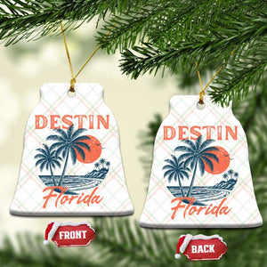 Vintage Destin Florida Beach Ceramic Ornament Sunset Palm Tree Graphic TS12 Print Your Wear