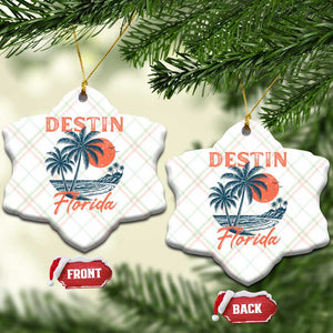 Vintage Destin Florida Beach Ceramic Ornament Sunset Palm Tree Graphic TS12 Print Your Wear