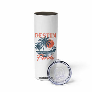 Vintage Destin Florida Beach Skinny Tumbler Sunset Palm Tree Graphic TS12 Print Your Wear