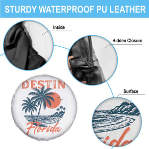 Vintage Destin Florida Beach Spare Tire Cover Sunset Palm Tree Graphic TS12 Print Your Wear
