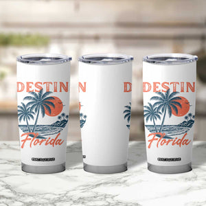 Vintage Destin Florida Beach Tumbler Cup Sunset Palm Tree Graphic TS12 Print Your Wear
