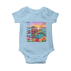 Hawaii Sea Turtle Baby Onesie Tropical Sunset Island Vacation Gift TS12 Light Blue Print Your Wear