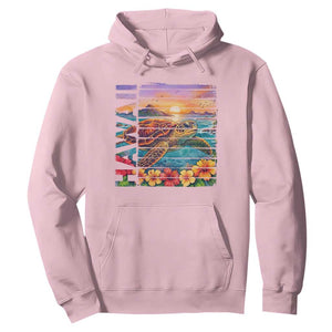 Hawaii Sea Turtle Hoodie Tropical Sunset Island Vacation Gift TS12 Light Pink Print Your Wear